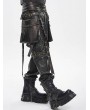 Devil Fashion Brown Gothic Punk Studded Strap Leather Belt with Bag