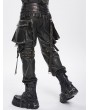 Devil Fashion Brown Gothic Punk Studded Strap Leather Belt with Bag