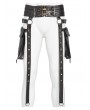 Devil Fashion Brown Gothic Punk Studded Strap Leather Belt with Bag