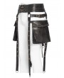 Devil Fashion Brown Gothic Punk Studded Strap Leather Belt with Bag