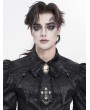 Devil Fashion Black Retro Gothic Cross Embroidery Lace Bow Tie