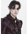 Devil Fashion Black and Red Retro Gothic Cross Embroidery Lace Bow Tie