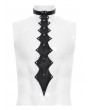 Devil Fashion Black Gothic Punk Rivets Leather Choker Tie