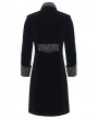Devil Fashion Black and Gold Brocade Retro Gothic Velvet Tailcoat for Men