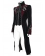 Devil Fashion Black and Red Gothic Vintage Embroidered Velvet Tailcoat for Men