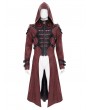Devil Fashion Red Gothic Punk Armor Buckled Zip-Up Jacket for Men