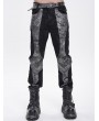 Devil Fashion Black and Grey Patchwork Punk Gothic Pants for Men