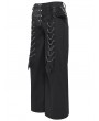 Devil Fashion Black Gothic Punk Studded Chain Wide Leg Pants for Men
