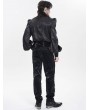 Devil Fashion Black Retro Gothic Embroidery Velvet Panel Pants for Men