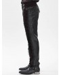 Devil Fashion Black and Red Retro Gothic Embroidery Velvet Panel Pants for Men