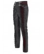 Devil Fashion Black and Red Retro Gothic Embroidery Velvet Panel Pants for Men