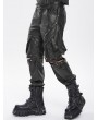 Devil Fashion Black and Bronze Studded Punk Gothic Detachable Pants for Men