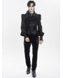 Devil Fashion Black Gothic Floral Pattern Swallow-Tailed Shirt for Men