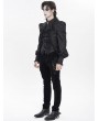 Devil Fashion Black Gothic Floral Pattern Swallow-Tailed Shirt for Men