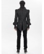 Devil Fashion Black Gothic Floral Pattern Swallow-Tailed Shirt for Men