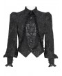 Devil Fashion Black Gothic Floral Pattern Swallow-Tailed Shirt for Men