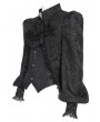 Devil Fashion Black Gothic Floral Pattern Swallow-Tailed Shirt for Men