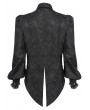 Devil Fashion Black Gothic Floral Pattern Swallow-Tailed Shirt for Men