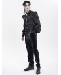Devil Fashion Black Retro Gothic Batwing Collar Button-Up Shirt for Men