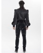 Devil Fashion Black Retro Gothic Batwing Collar Button-Up Shirt for Men