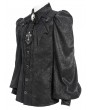 Devil Fashion Black Retro Gothic Batwing Collar Button-Up Shirt for Men