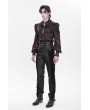 Devil Fashion Burgundy Retro Gothic Batwing Collar Button-Up Shirt for Men