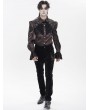 Devil Fashion Burgundy Retro Gothic Floral Embroidery Pattern Shirt for Men