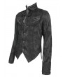 Devil Fashion Black Gothic Embroidered Swallowtail Party Shirt for Men