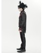Devil Fashion Black and Red Gothic Embroidered Swallowtail Party Shirt for Men