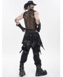 Devil Fashion Black Gothic Punk Distressed Irregular Short Skirt for Men