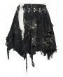 Devil Fashion Black Gothic Punk Distressed Irregular Short Skirt for Men