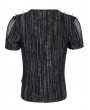 Devil Fashion Black Gothic Punk Spiked Mesh Splice T-shirt for Men