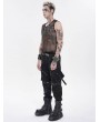 Devil Fashion Black Gothic Punk Mesh Tank Top with Chain