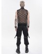 Devil Fashion Black Gothic Punk Decadent Mesh Vest Top for Men