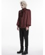 Punk Rave Red Gorgeous Gothic Coffin Embroidered Men's Shirt with Detachable Collar