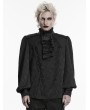 Punk Rave White Gorgeous Gothic Coffin Embroidered Men's Shirt with Detachable Collar