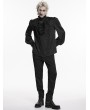 Punk Rave White Gorgeous Gothic Coffin Embroidered Men's Shirt with Detachable Collar