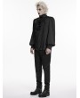 Punk Rave White Gorgeous Gothic Coffin Embroidered Men's Shirt with Detachable Collar