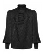 Punk Rave White Gorgeous Gothic Coffin Embroidered Men's Shirt with Detachable Collar