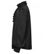 Punk Rave White Gorgeous Gothic Coffin Embroidered Men's Shirt with Detachable Collar