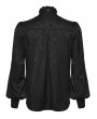 Punk Rave White Gorgeous Gothic Coffin Embroidered Men's Shirt with Detachable Collar