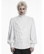Punk Rave Black Gorgeous Gothic Coffin Embroidered Men's Shirt with Detachable Collar