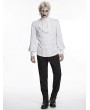 Punk Rave Black Gorgeous Gothic Coffin Embroidered Men's Shirt with Detachable Collar