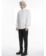 Punk Rave Black Gorgeous Gothic Coffin Embroidered Men's Shirt with Detachable Collar
