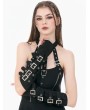 Dark in love Black Gothic Punk Multi-Buckle Eyelet Strap Gloves