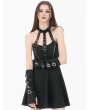 Dark in love Black Gothic Punk Multi-Buckle Eyelet Strap Gloves