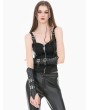 Dark in love Black Punk Vintage Leather Buckled Riveted Gauntlets