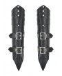 Dark in love Black Punk Vintage Leather Buckled Riveted Gauntlets
