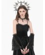 Dark in love Black Gothic Vintage Rose Lace Velvet Patchwork Arm Sleeves