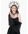Dark in love Black Gothic Vintage Rose Lace Velvet Patchwork Arm Sleeves